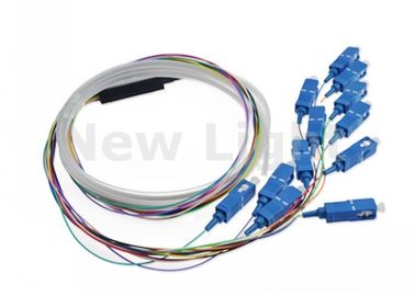 Fibra Pigail 0.9m m de la base de los cables de puente de la fibra óptica del SC UPC 12 para las redes de transmisión de datos