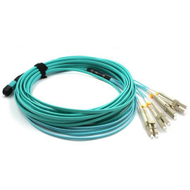 Cable del material MPO MTP del PVC/de LSZH, cable de encargo del cordón de remiendo de la fibra óptica de la longitud