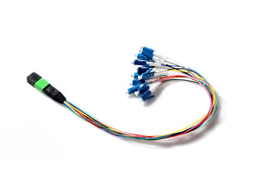 MPO APC AL LC avivan hacia fuera 0.9m m cordón de remiendo óptico del módulo simple de 12 fibras