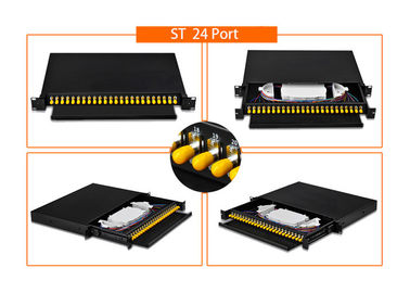 Pulgada 12 X LC/SC/FC/ST del soporte de estante del panel de remiendo de la fibra óptica del solo modo 19