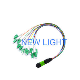 Cable del material MPO MTP del PVC/de LSZH, cordón de remiendo de encargo de la fibra óptica de la longitud