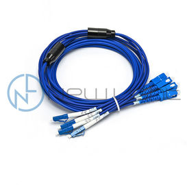4 rama del SC 2,0 del LC de las fibras cable del remiendo de la fibra óptica de 0,5 metros