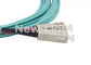 SC de fibra óptica a dos caras verde OM3 50 con varios modos de funcionamiento/125 del LC del cordón de remiendo del PVC para el sistema de CATV