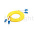 Cable del amarillo de la fibra del duplex del cable de fribra óptica 3.0m m Lszh del solo modo del conector de LC-LC