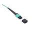 Color azul MPO - modo multi de fibra óptica del PVC/de LSZH del cordón de remiendo del cable de la fibra de MPO