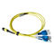 8 fibra cable Mpo del tronco de MTP a de Uniboot 4 X LC MTP al cable del desbloqueo del Lc