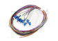 Colores del cable 12 de la coleta 0.9m m de la fibra óptica del solo modo del conector del LC