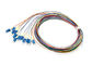 Colores del cable 12 de la coleta 0.9m m de la fibra óptica del solo modo del conector del LC