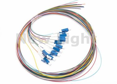 Coleta de la fibra óptica del codificado por color del cable de fribra óptica del solo modo de la base del LC/del UPC SM 12