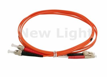Cable de fribra óptica anaranjado 9/125 del duplex del solo modo del LC FC con el conector del polaco del UPC