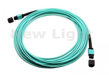MPO - el cable fibroóptico con varios modos de funcionamiento de la base OM3 de MPO 12, 3M pre terminó el cable de fribra óptica