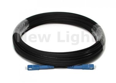 10M cordón de remiendo a una cara de la fibra del SC SM, cable de fribra óptica negro del color FTTH