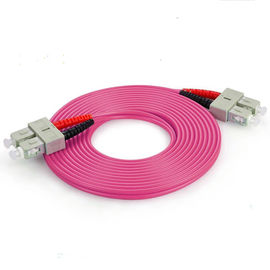 SC de fibra óptica del cordón de remiendo del duplex multi del modo OM4 3,0 al cable del remiendo de la fibra del SC