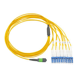 Cable de fribra óptica MPO del duplex del solo modo de G652D LSZH/base del cordón 8/12/24 del tronco de MTP