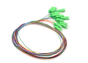 12 coleta óptica de la fibra del solo modo del conector del SC/de APC de los colores 0.9m m