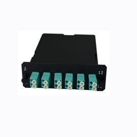 El módulo MPO-24 del casete del solo modo FHD MPO al duplex de 12x LC, mecanografía A, 24 fibras OS2