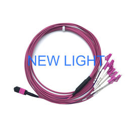 Cable fibroóptico con varios modos de funcionamiento óptico del cable Om3 del conector MPO MTP para el casete de la fibra de Mpo