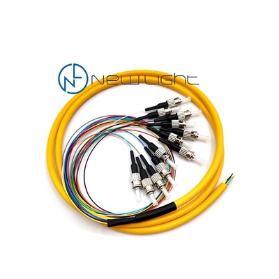 Cable de fribra óptica el 1m LSZH 0.9m m FC UPC del solo modo/filamento de APC 12