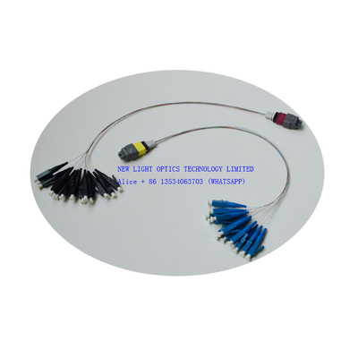 comprar Pleno femenino de la polaridad B del cable OS2 OM3 del tronco de la fibra óptica de 12 núcleos MPO online manufacture