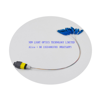 comprar hembra de los 5m al puente de la chaqueta MPO del cable del cordón de remiendo de la fibra con varios modos de funcionamiento del lc lc OFNR online manufacture