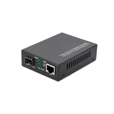 comprar 10/100/1000M Convertidor de medios de comunicación de un solo modo LC Transceptor de fibra óptica SFP online manufacture