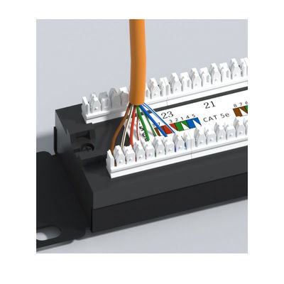 comprar 24 Panel de parches Ethernet RJ45 de puerto de metal con gestión de cables para redes Cat5e/Cat6/Cat6a/Cat7 online manufacture
