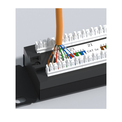 comprar Panel de parche de Ethernet RJ45 de metal con compatibilidad blindada de altura de 1U para la gestión de cables online manufacture