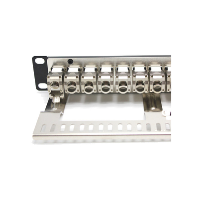 comprar Panel de parches Ethernet RJ45 de metal negro certificado por RoHS para instalación en bastidor online manufacture