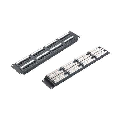 comprar Panel de parche RJ45 Ethernet montable en el bastidor con blindaje y gestión de cables online manufacture