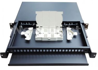 comprar Soportes de estante de tracción interior del panel de remiendo del puerto del marco de distribución de la fibra óptica de 19 pulgadas 24 online manufacture