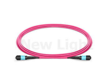 comprar base OM4 12 MPO/MTP femeninos de los 5M - cable de fibra óptica de la magenta del cordón de remiendo de MPO LSZH 3,0 online manufacture