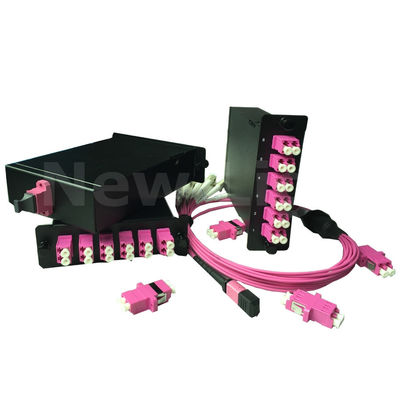 comprar Módulo de casete MPO de montaje en rack 1U con marco de distribución de fibra óptica multimodo OM3 de 144 núcleos online manufacture