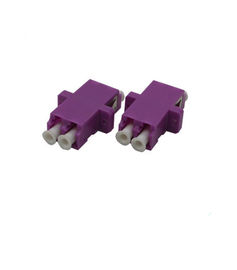 comprar Adaptador púrpura del duplex del adaptador/OM4 LC del cable óptico con los clips tamaño pequeño online manufacture