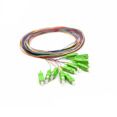 comprar SC/APC Pigtail de fibra óptica con diámetro de 0,9 mm y cable de salto de fibra óptica de 12 colores online manufacture