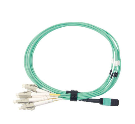 comprar 3.3 pies MPO MTP Cable a 8xLC Cordón de parche de ventilador 50/125 Cordón de parche de fibra óptica multimodo online manufacture