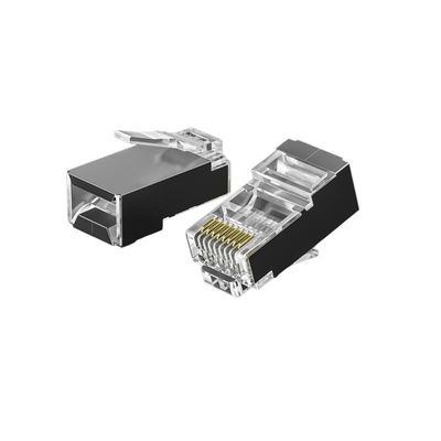 comprar Conector RJ45 de alto rendimiento con contactos dorados de 50U, aprobado por Fluke y diseño transparente sin enredos online manufacture