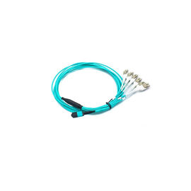 comprar 4 cable a dos caras de MPO MTP, cable de fribra óptica modificado para requisitos particulares del desbloqueo de la longitud con color de la aguamarina online manufacture