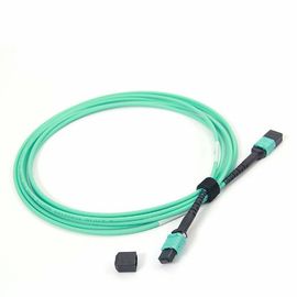 comprar MPO femenino - el cordón de remiendo de la fibra de MPO OM4 50/125 24 quita el corazón a la longitud con varios modos de funcionamiento del 10ft online manufacture
