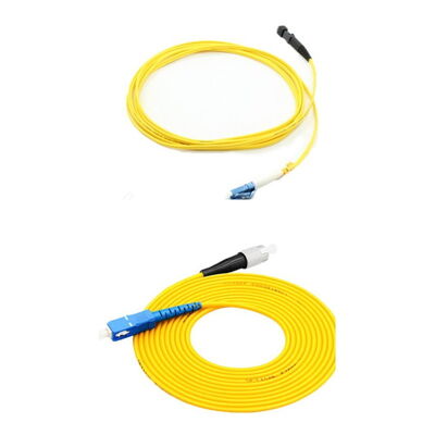 comprar 0.9mm delgado a 3.0mm robusto cable de parche de fibra óptica de modo único con conectores SC LC FC ST para centro de datos y uso al aire libre online manufacture