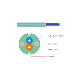 comprar Uso aéreo del cable de descenso de la fibra óptica de G652A2 FTTH con la chaqueta de LSZH/del PVC/del PE online manufacture