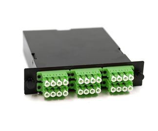 comprar 24 cordones de remiendo del polaco de la PC del adaptador OM5 del LC del verde del módulo del cable MTP Casstte de la fibra 0.9m m online manufacture