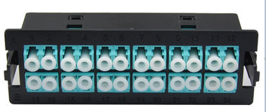 comprar Puerto negro del panel de remiendo de la fibra óptica del duplex del parte movible del LC 24 para la caja de distribución 1U online manufacture