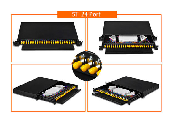 comprar Panel de Parche de Fibra Óptica Monomodo de 19 Pulgadas para Montaje en Rack con 12 Adaptadores LC/SC/FC/ST para Redes FTTH FTTB FTTX online manufacture
