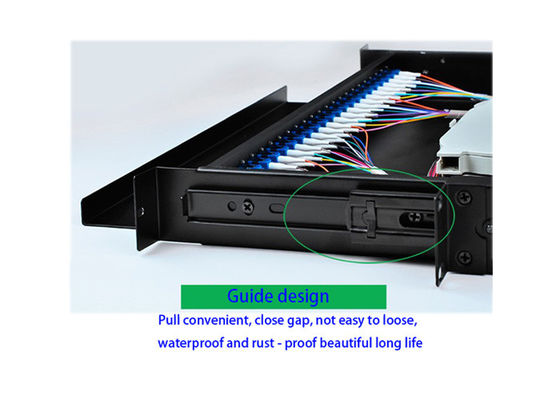 comprar Marco de distribución de fibra óptica multimodo de tamaño estándar con adaptadores 24LC / SC y diseño de montaje en bastidor para redes FTTH online manufacture