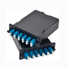 comprar 2x MPO-12 al duplex de 12x LC, mecanografían A, 24 casetes con varios modos de funcionamiento de las fibras OM3 FHD MPO online manufacture