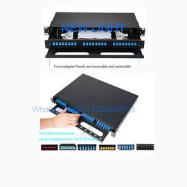 comprar Tamaño estándar negro del puerto 1U de la fibra óptica 24 del panel de remiendo del LC/del SC/del ST/de FC online manufacture