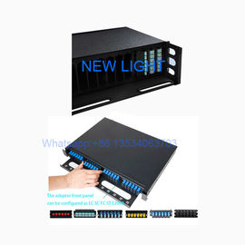 comprar tamaño estándar LC del panel de remiendo de la fibra óptica del negro de 1U 2U 3U/puerto del SC/del ST/de FC online manufacture