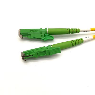 comprar 10M E2000 APC Cordón de parche Verde de color de modo único de doble cable de fibra óptica online manufacture