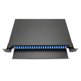 comprar 24 tipos el panel del SC del puerto de remiendo de la fibra óptica del SC de 1U para el diseño del dibujo de la gestión del cable de fribra óptica online manufacture