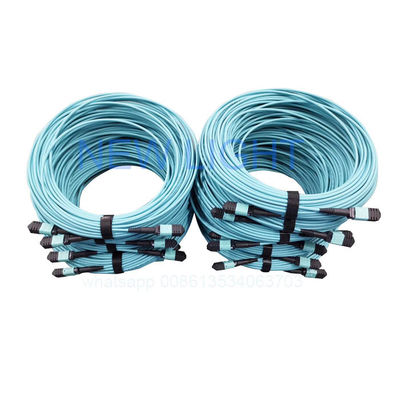 comprar Cable OM4 de 12 fibras LSZH MPO MTP con conector MPO para centros de datos de alta densidad online manufacture